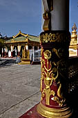 Myanmar - Mandalay, Kuthodaw Pagoda. 729 white pitaka pagodas contain the Tipitaka, the sacred texts of Theravada Buddhism. 